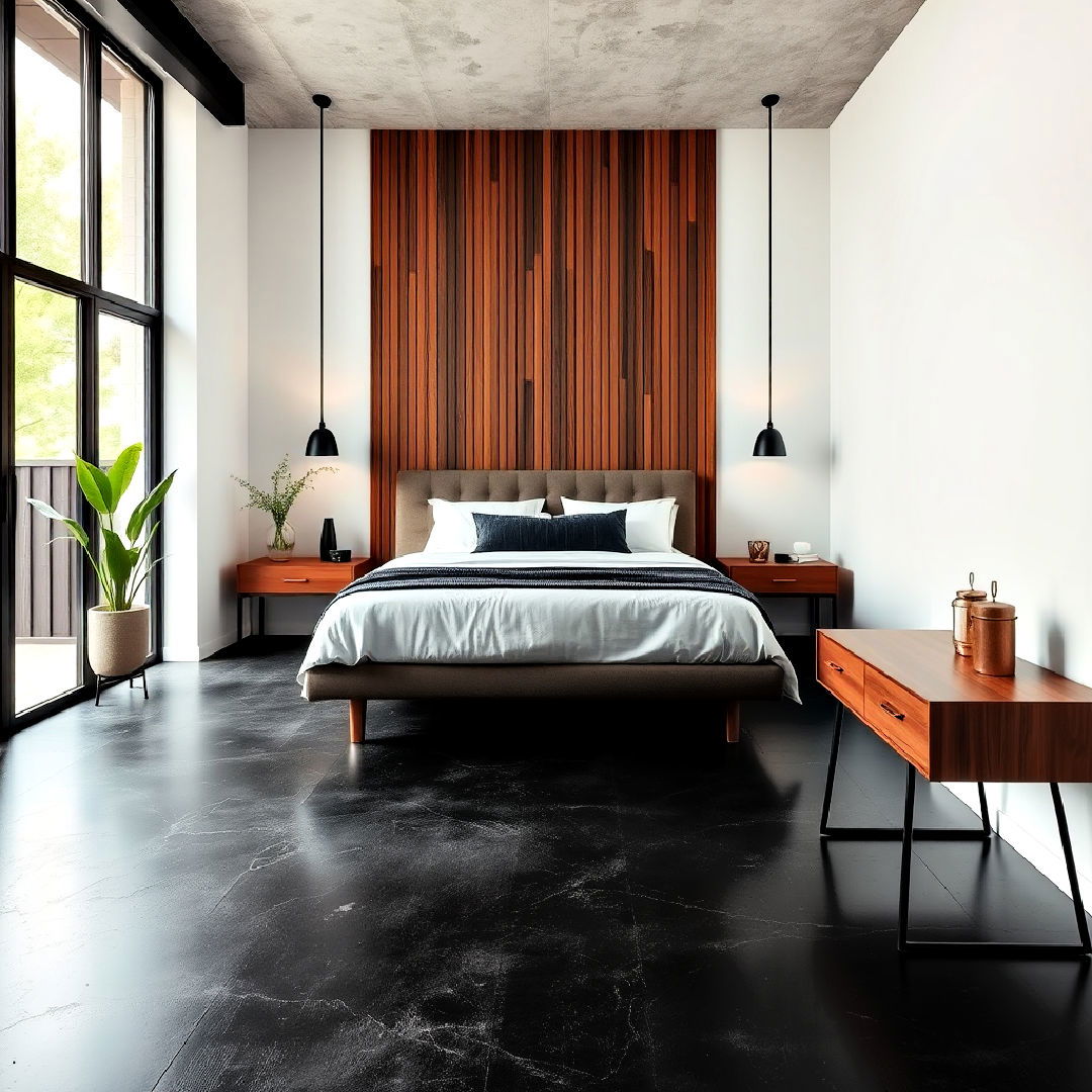 black concrete floor for an industrial feel