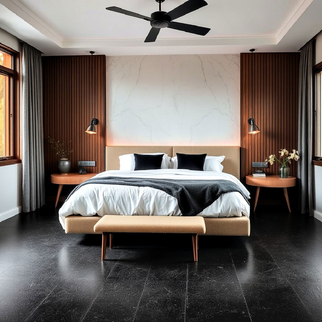 black cork flooring for bedroom