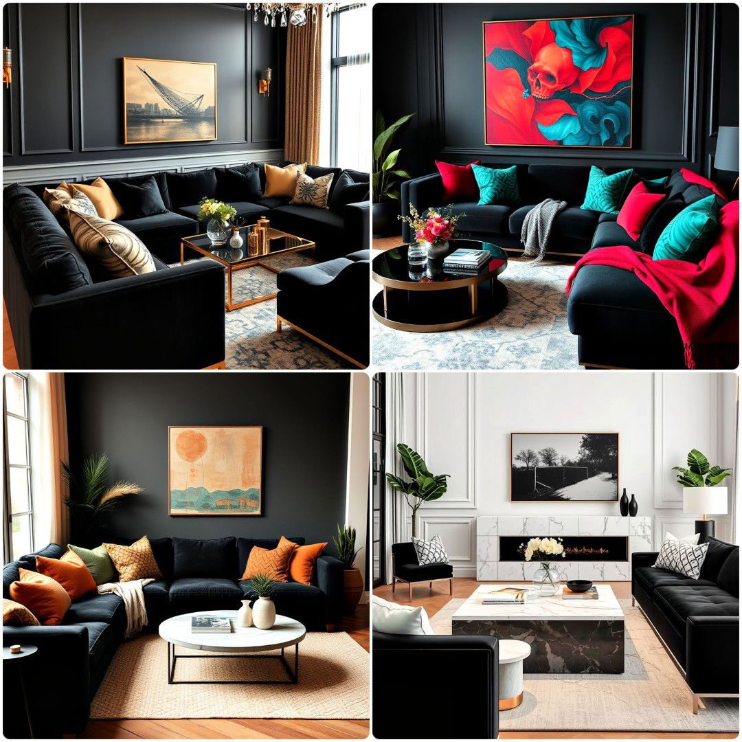 40 Black Couch Living Room Ideas for A Modern Touch