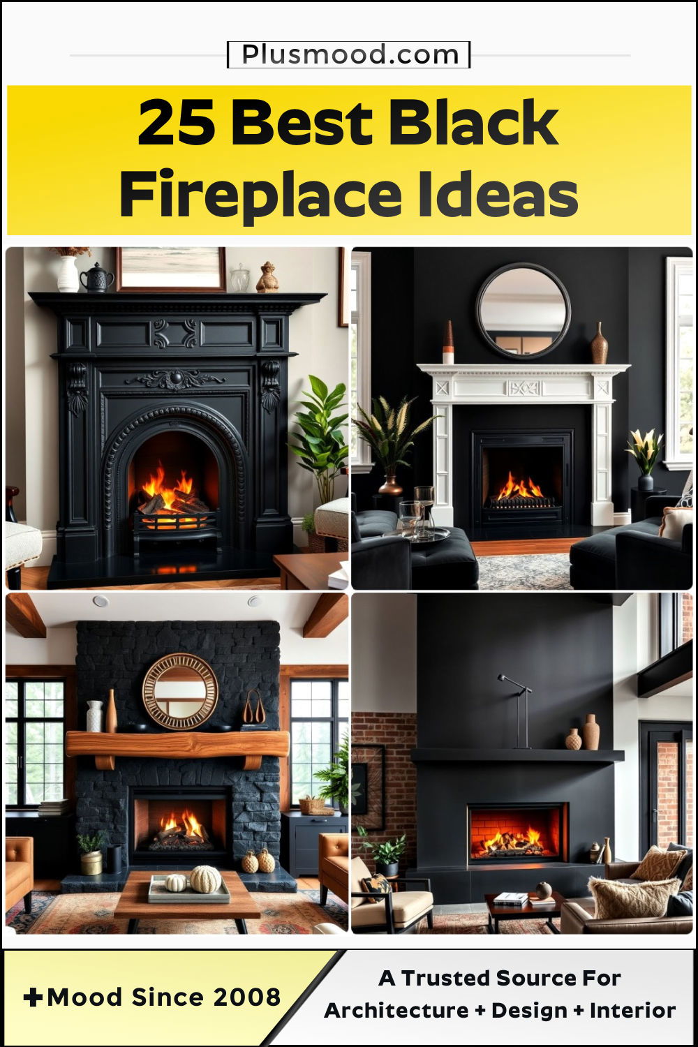 black fireplace ideas and inspiration