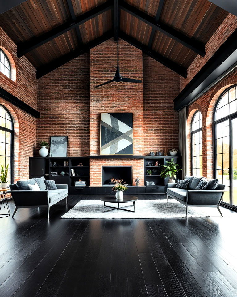 black floor to enhance architectural features