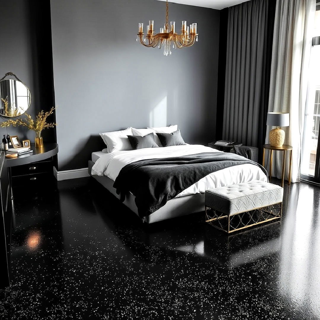 black floor with metallic fleck for bedroom