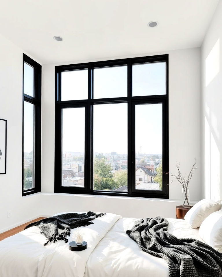 black framed windows for a bold statement
