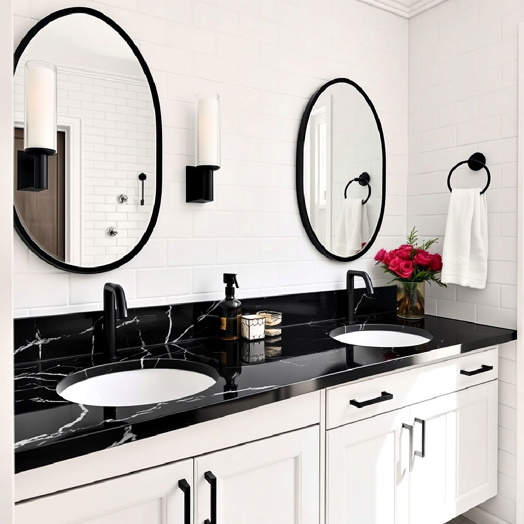 black marble bathroom countertop