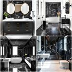 black marble bathrooms