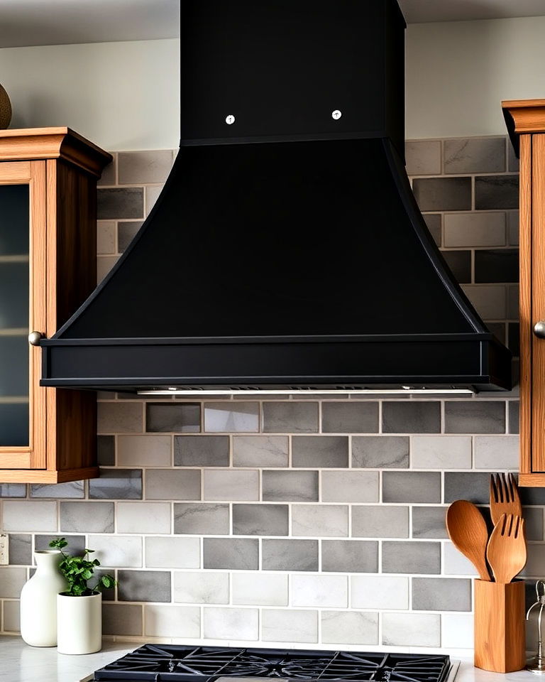 black metal range hood
