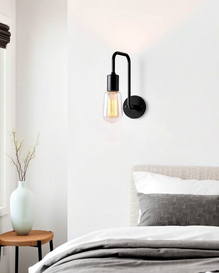 black metal sconces for bold contrast