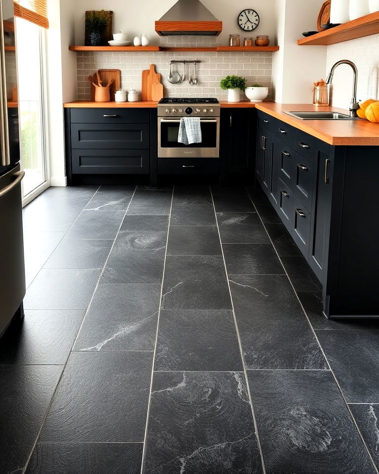 black slate floors with texture