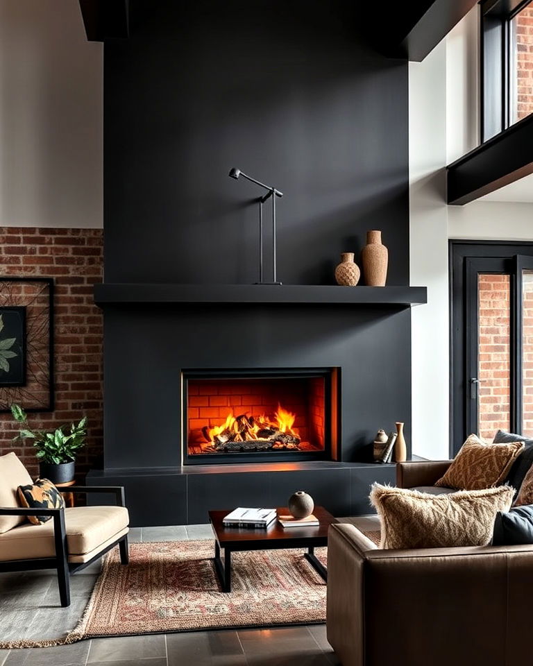 black steel into your fireplace design