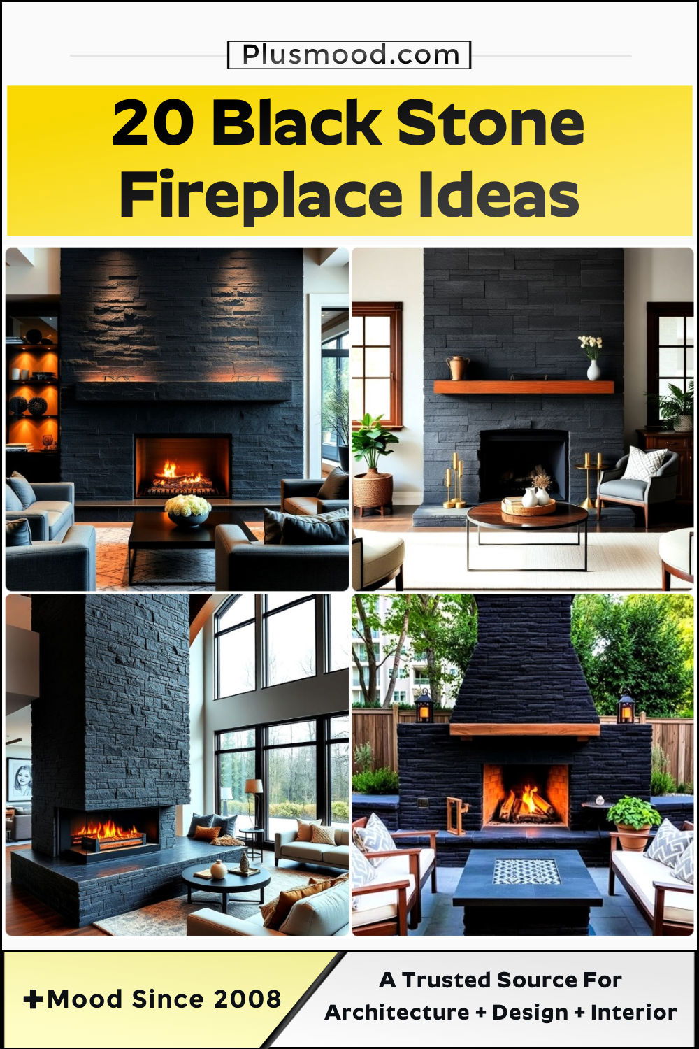 black stone fireplace ideas and inspiration