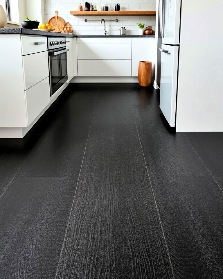 black textured porcelain tiles