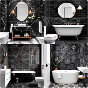 black tile bathroom ideas