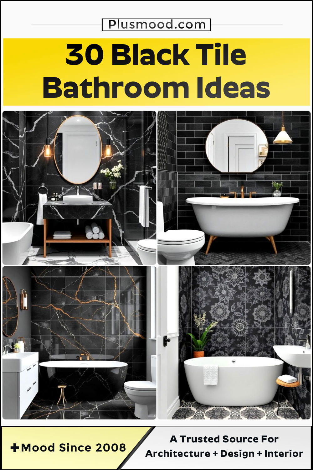 black tile bathroom ideas and inspiration