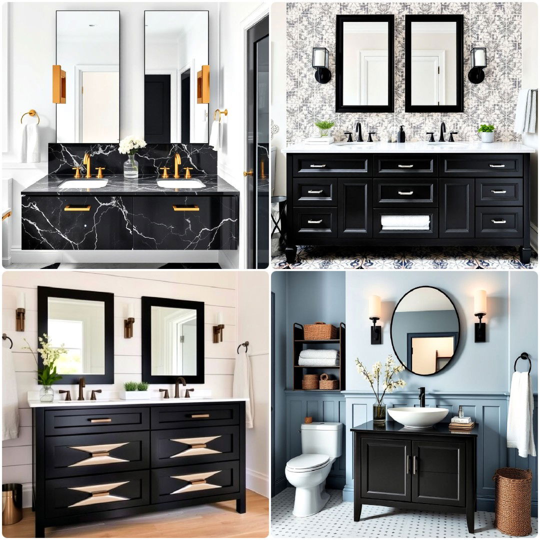 20 Black Vanity Bathroom Ideas for Modern Elegance