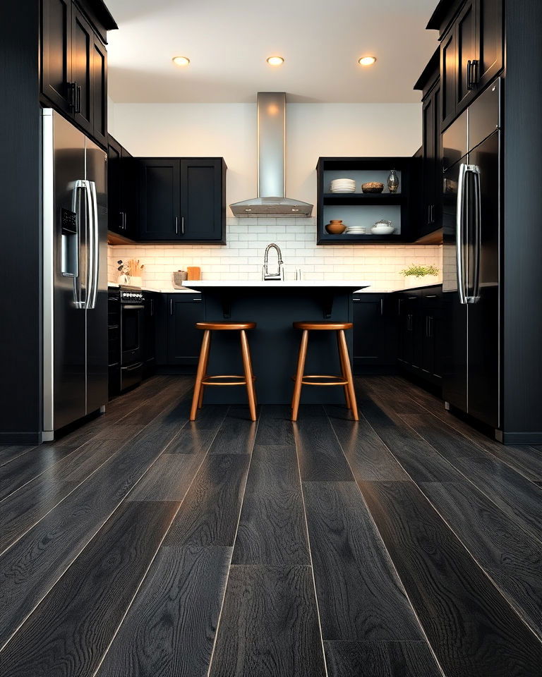 black vinyl plank flooring