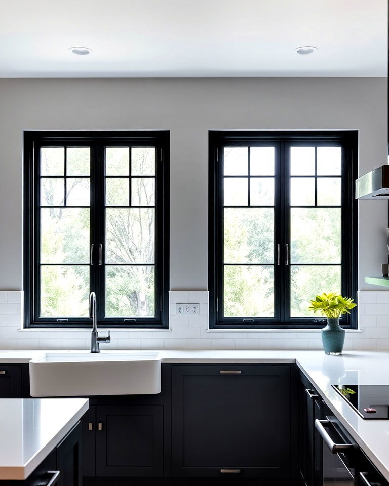 black window frames for a modern edge