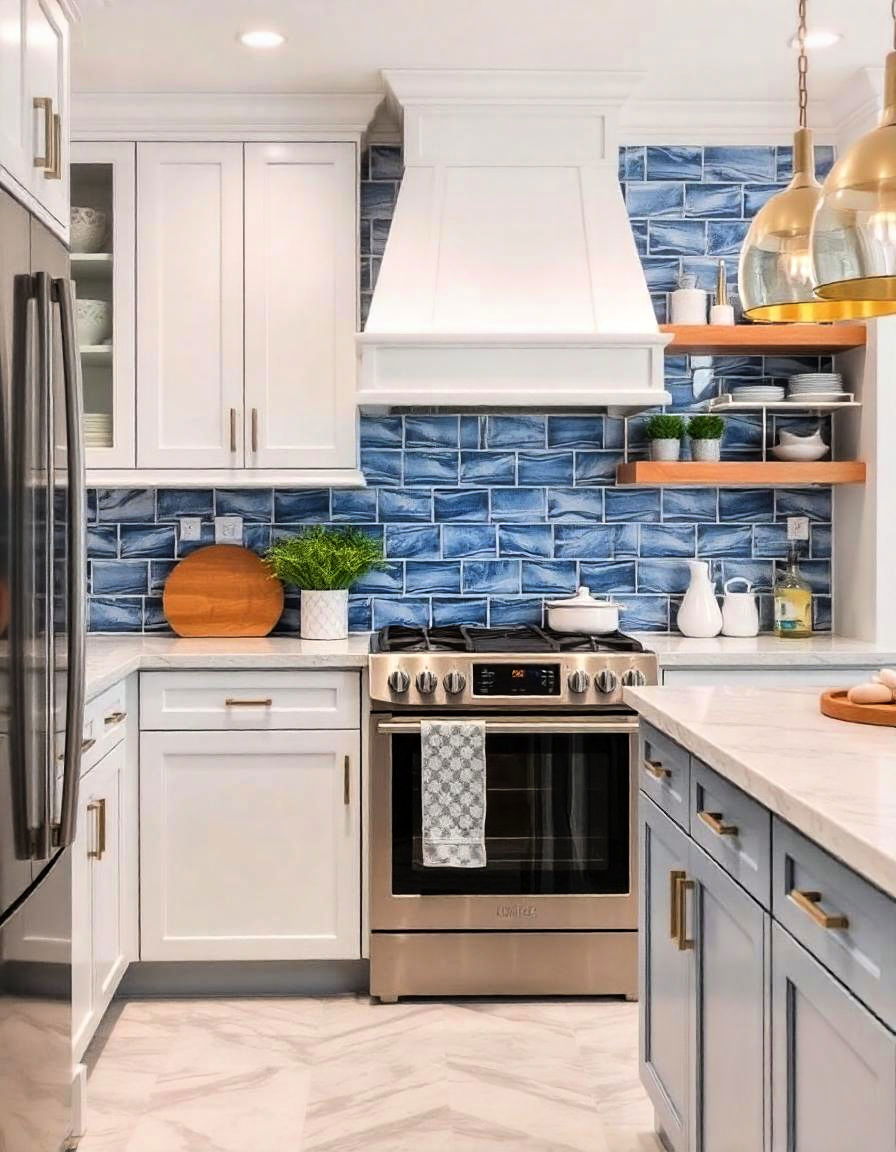 blue and white porcelain tiles modern kitchen backsplash blue and white porcelain tiles modern kitchen backsplash