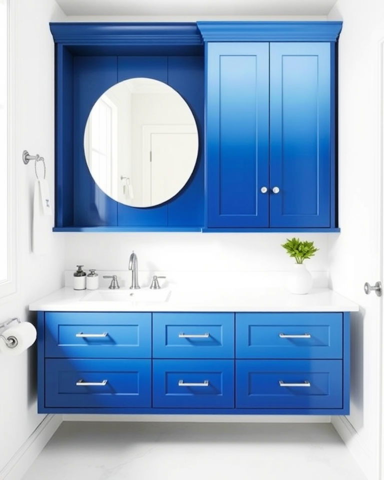 blue ombre vanity for a unique touch
