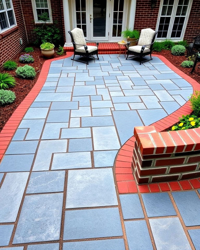 bluestone and brick combination for contrast