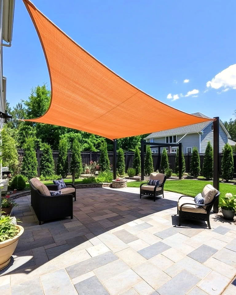 bluestone patio with shade sail
