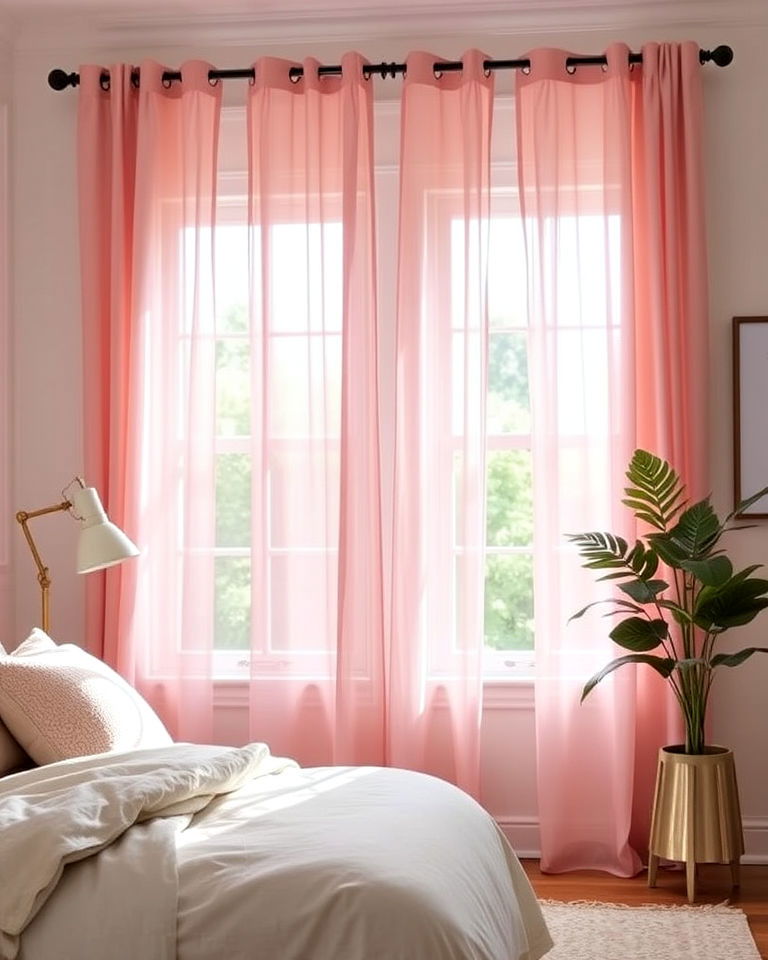 blush bedroom curtains for a soft touch