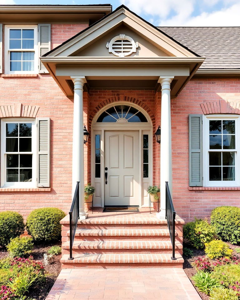 blush pink brick house for subtle texture
