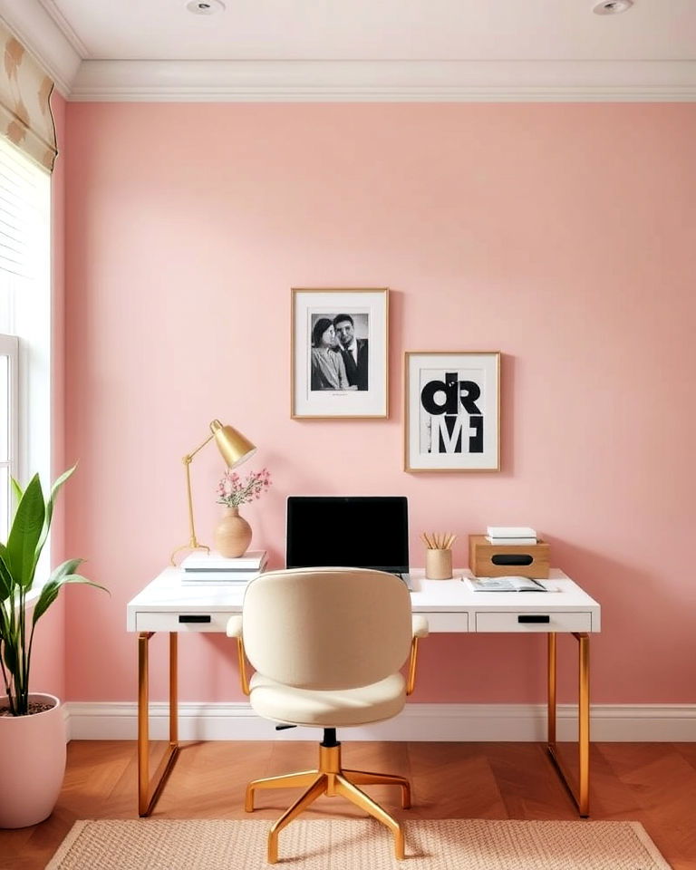 blush pink paint color for any home office