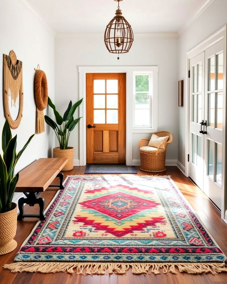 bohemian entryway rug