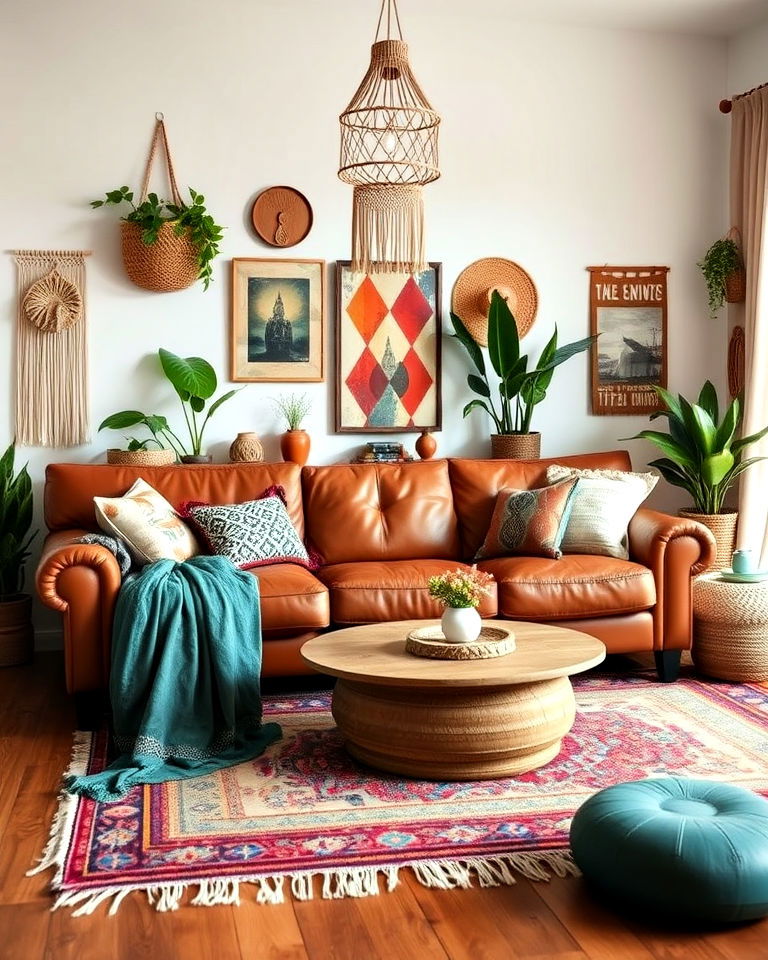 bohemian inspired living room