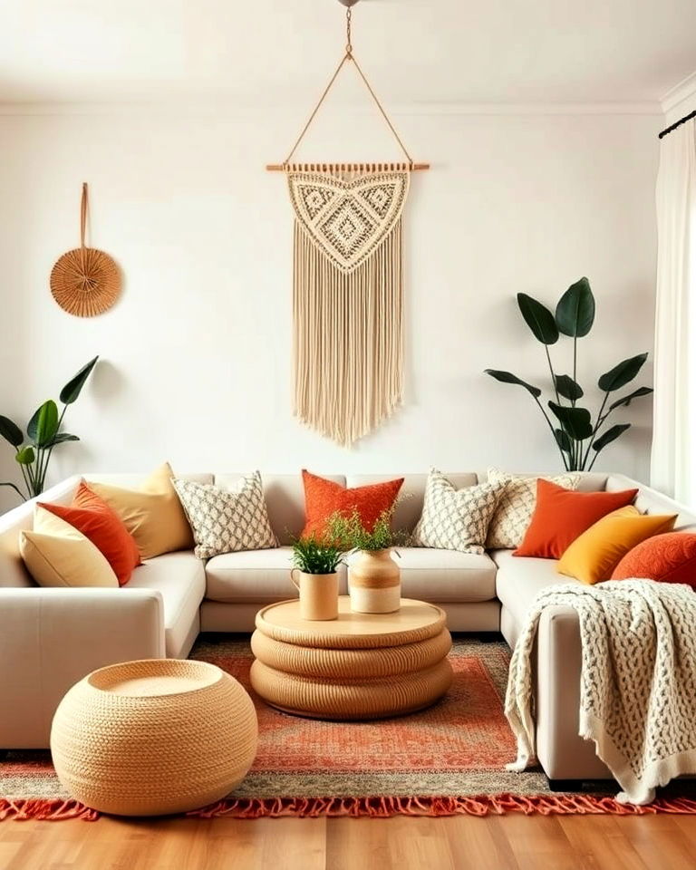 bohemian inspired living room