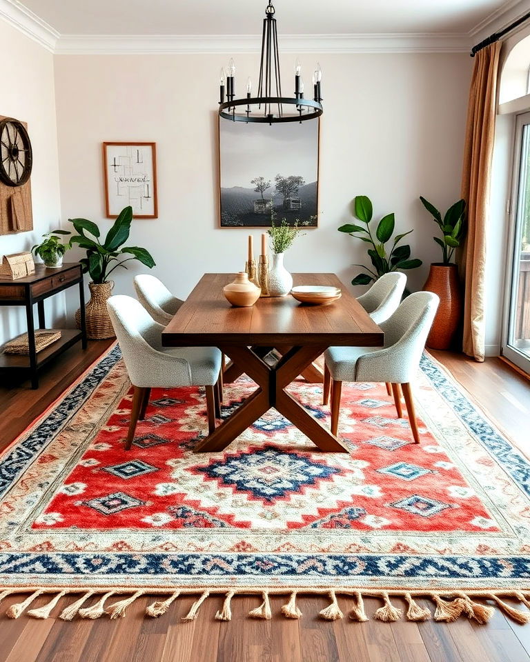 boho inspired rug to add personality