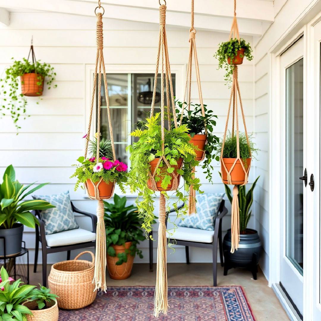 boho patio macramé plant hangers