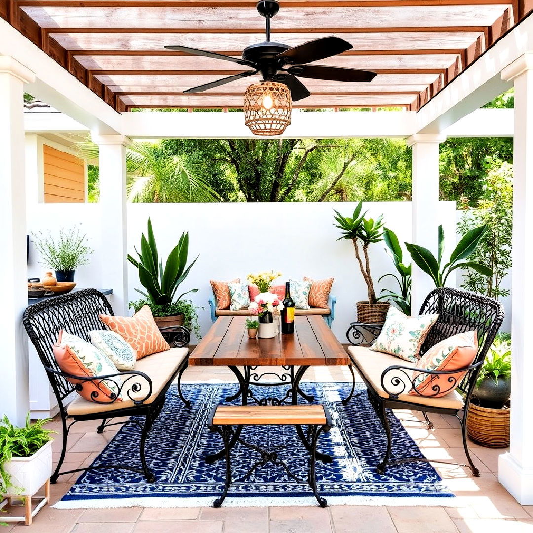 boho patio vintage or eclectic furniture pieces