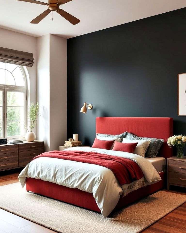 bold accent wall bedroom