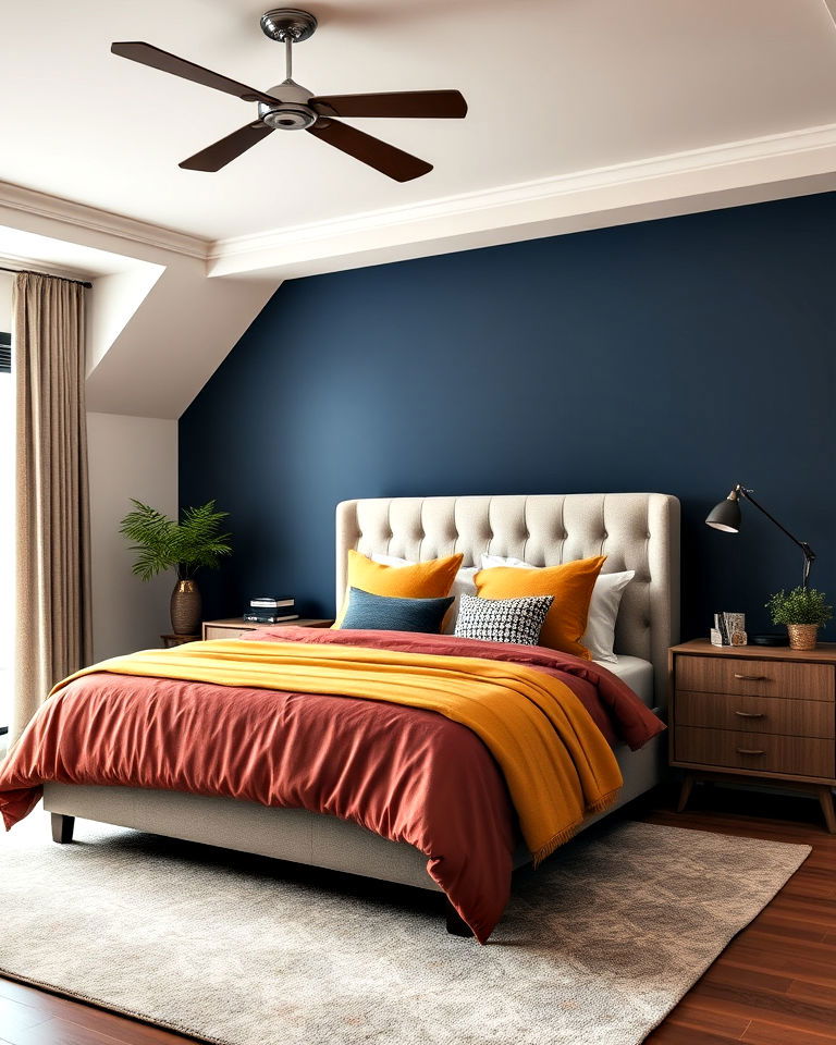 bold accent wall for women bedroom