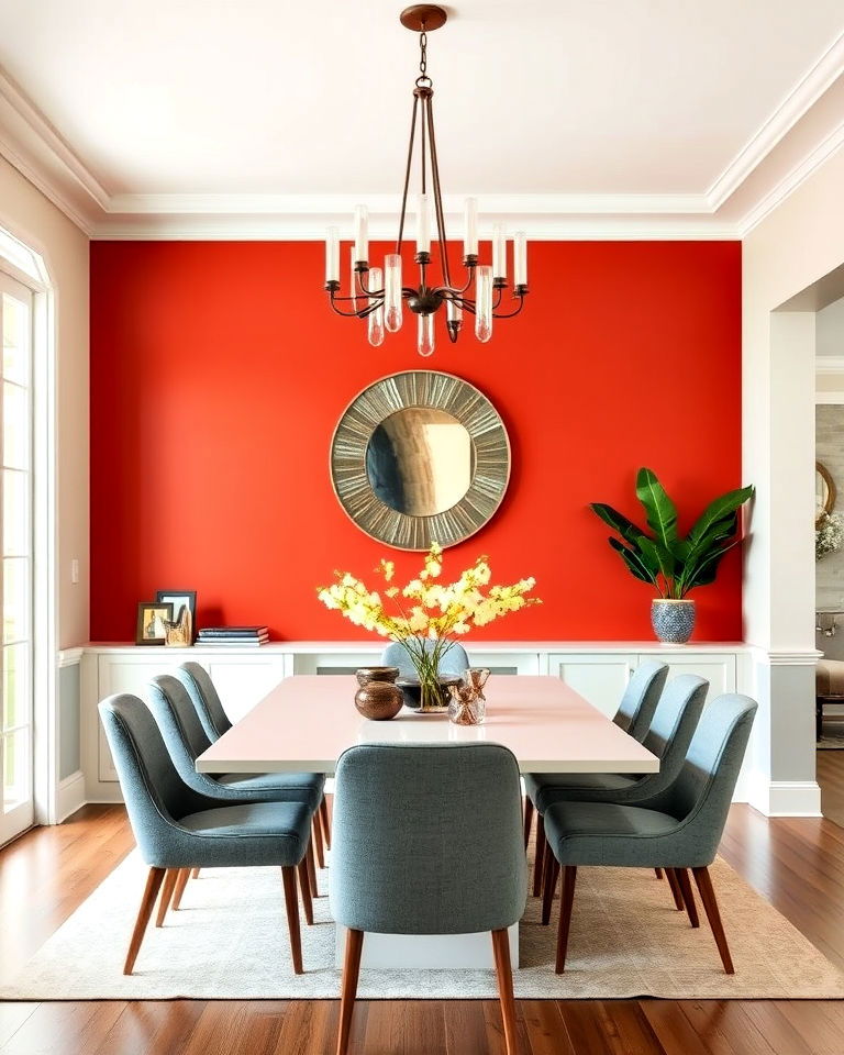 bold accent wall with paint dining room