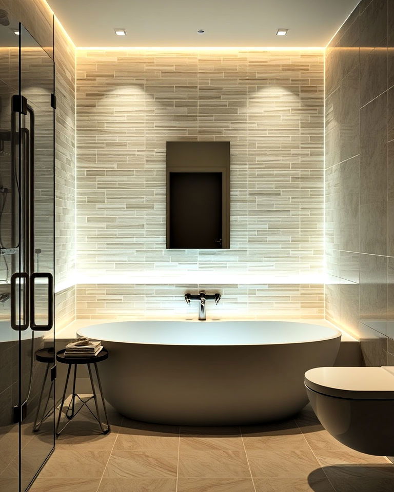 bold and creative backlit bathroom tiles