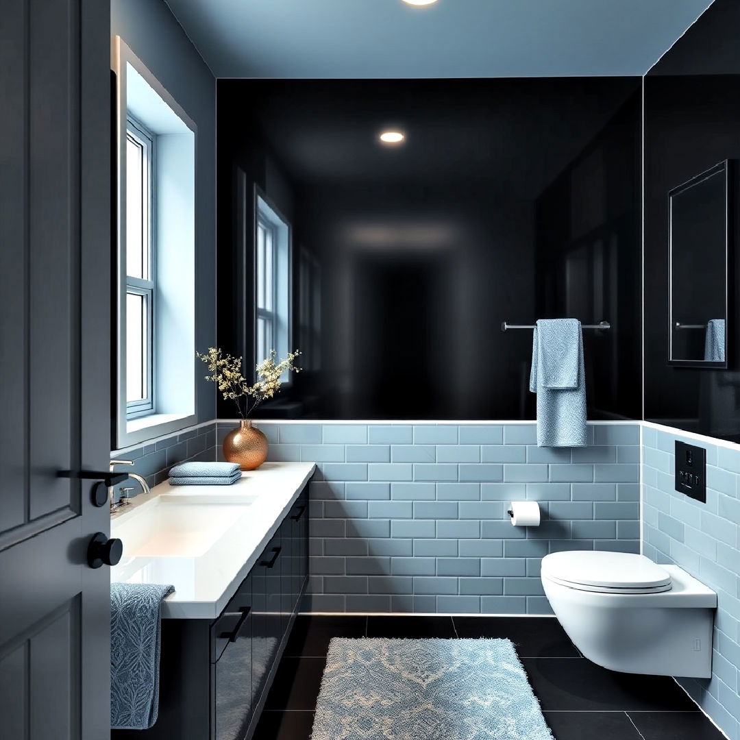 bold black accent wall for bathroom