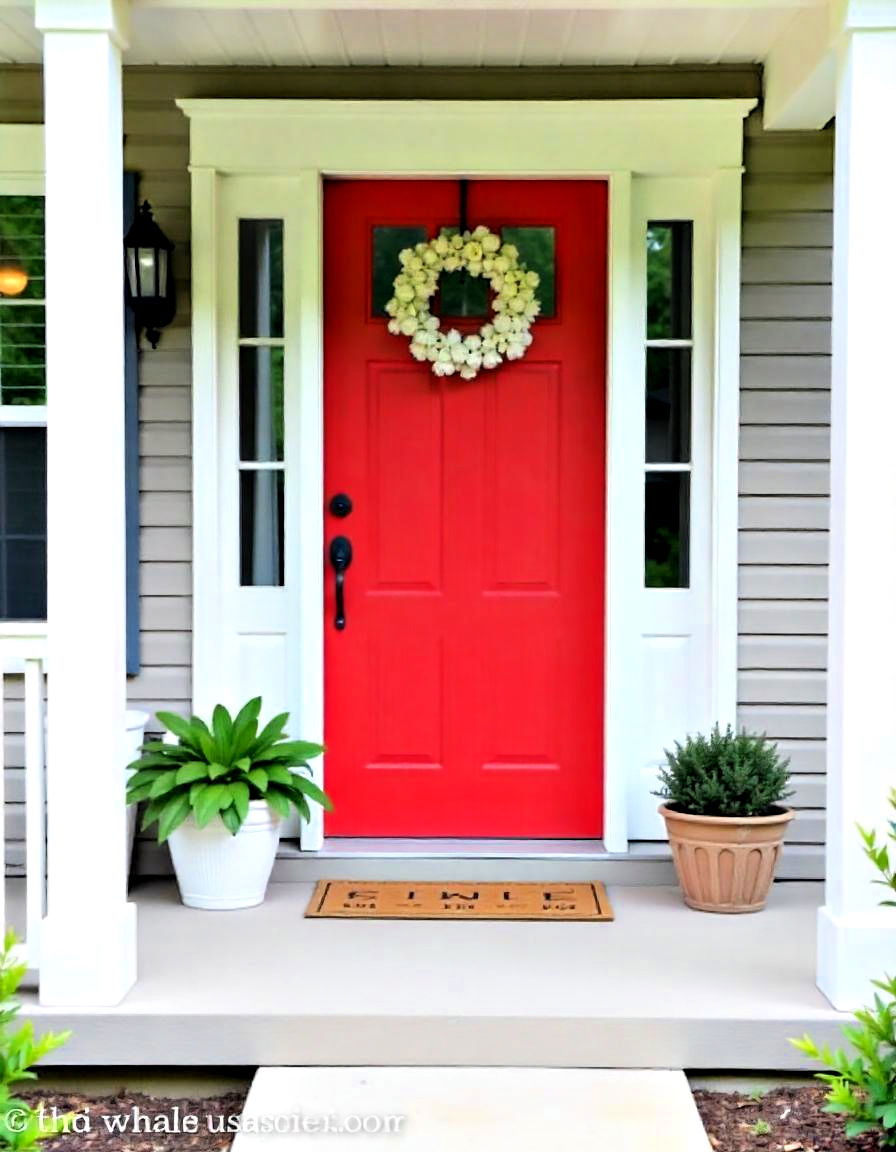 bold color painted front door