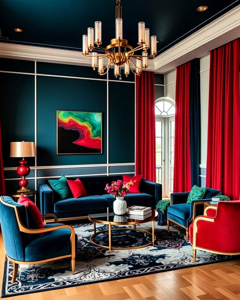 bold color palette living room