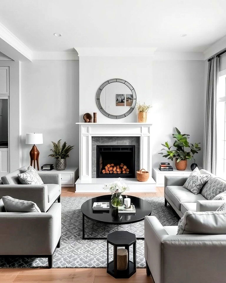 bold fireplace as a stylish living room centerpiece