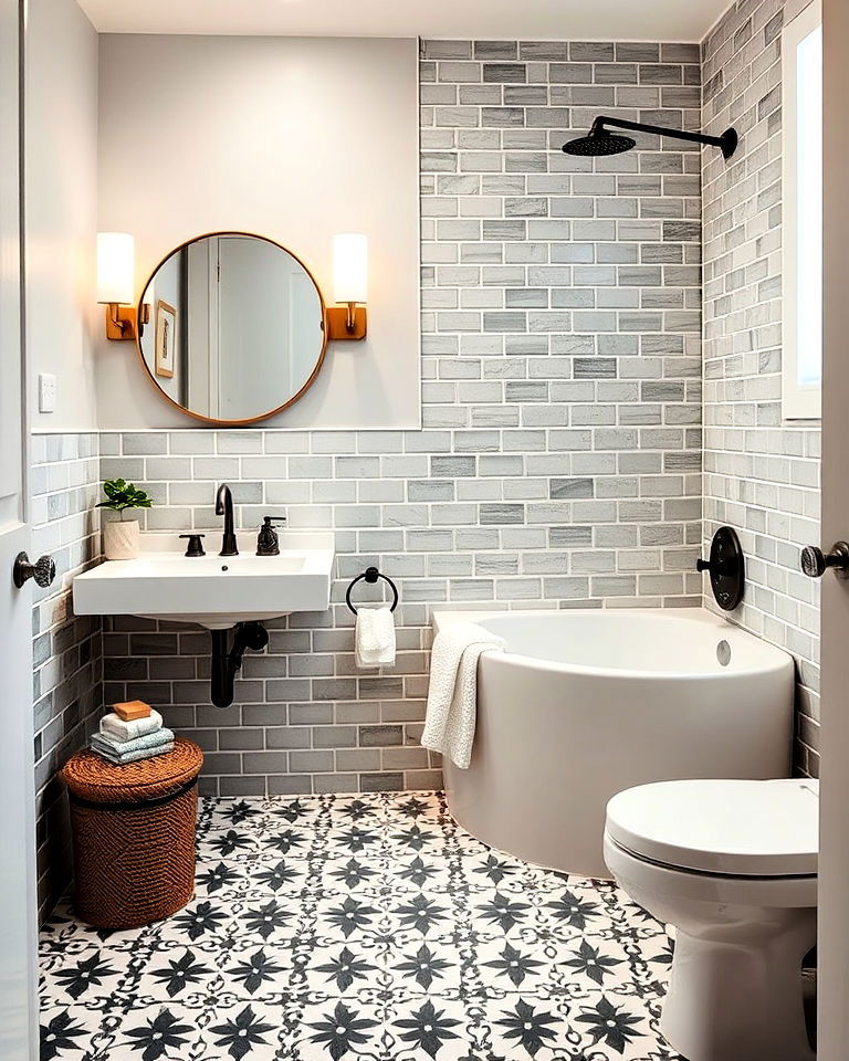 bold floor tiles for contrast