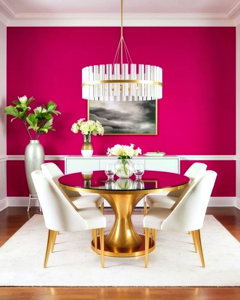 bold fuchsia feature wall