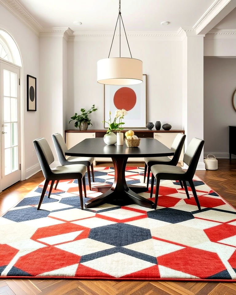 bold geometric pattern rug