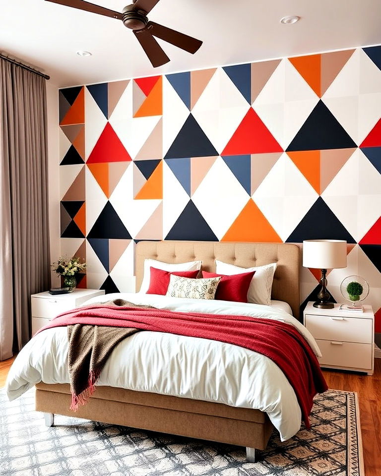 bold geometric patterns bedroom