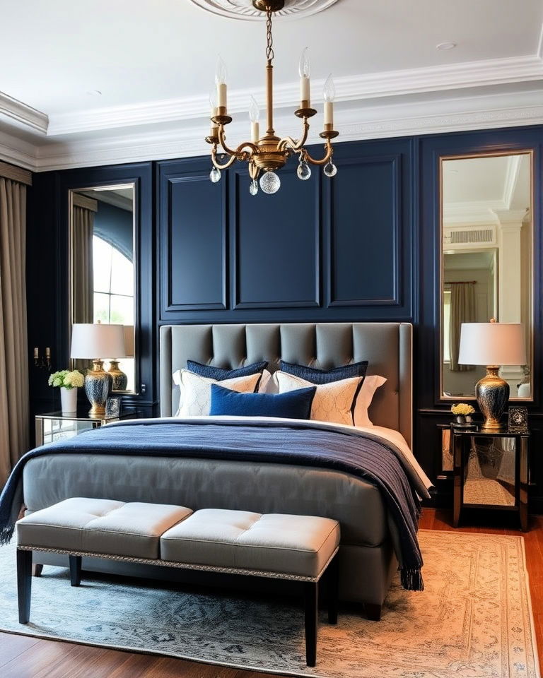 bold headboard wall with paint