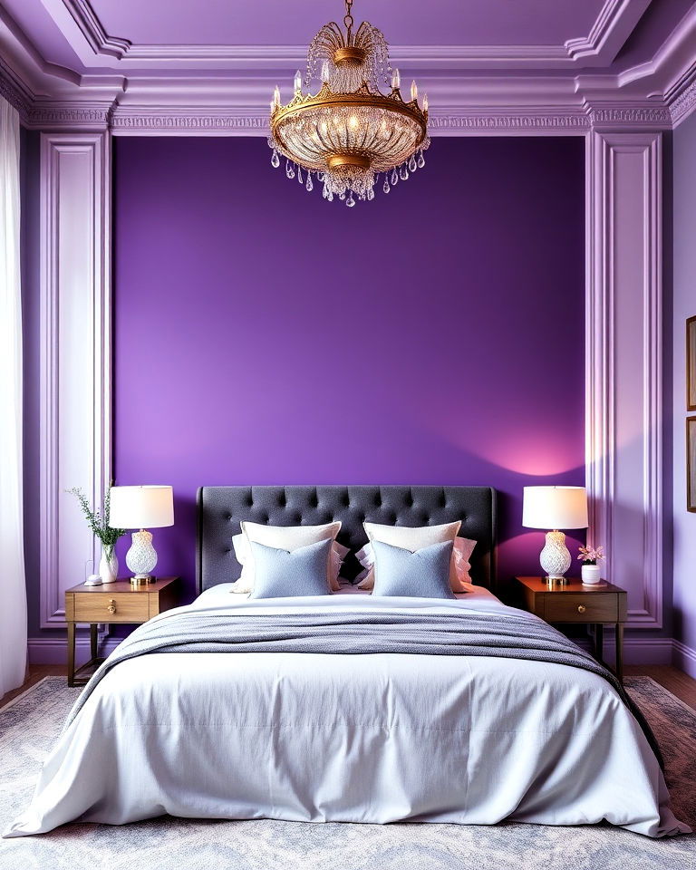 bold lilac accent wall