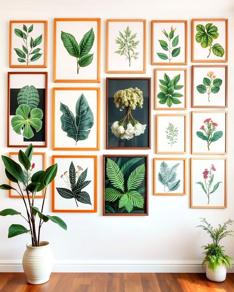 botanical print gallery wall