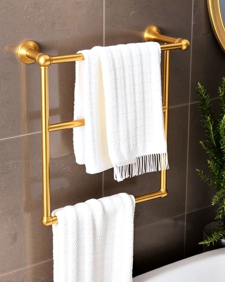 brass towel rail to add elegance to a bathroom