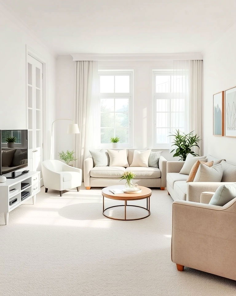 brighten small spaces with light grey carpet